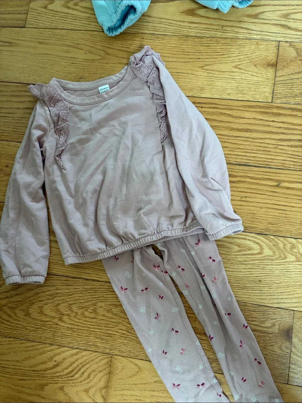 Carter's Blue Heart and Light Pink Kids Play Sets place dance sweatsuit